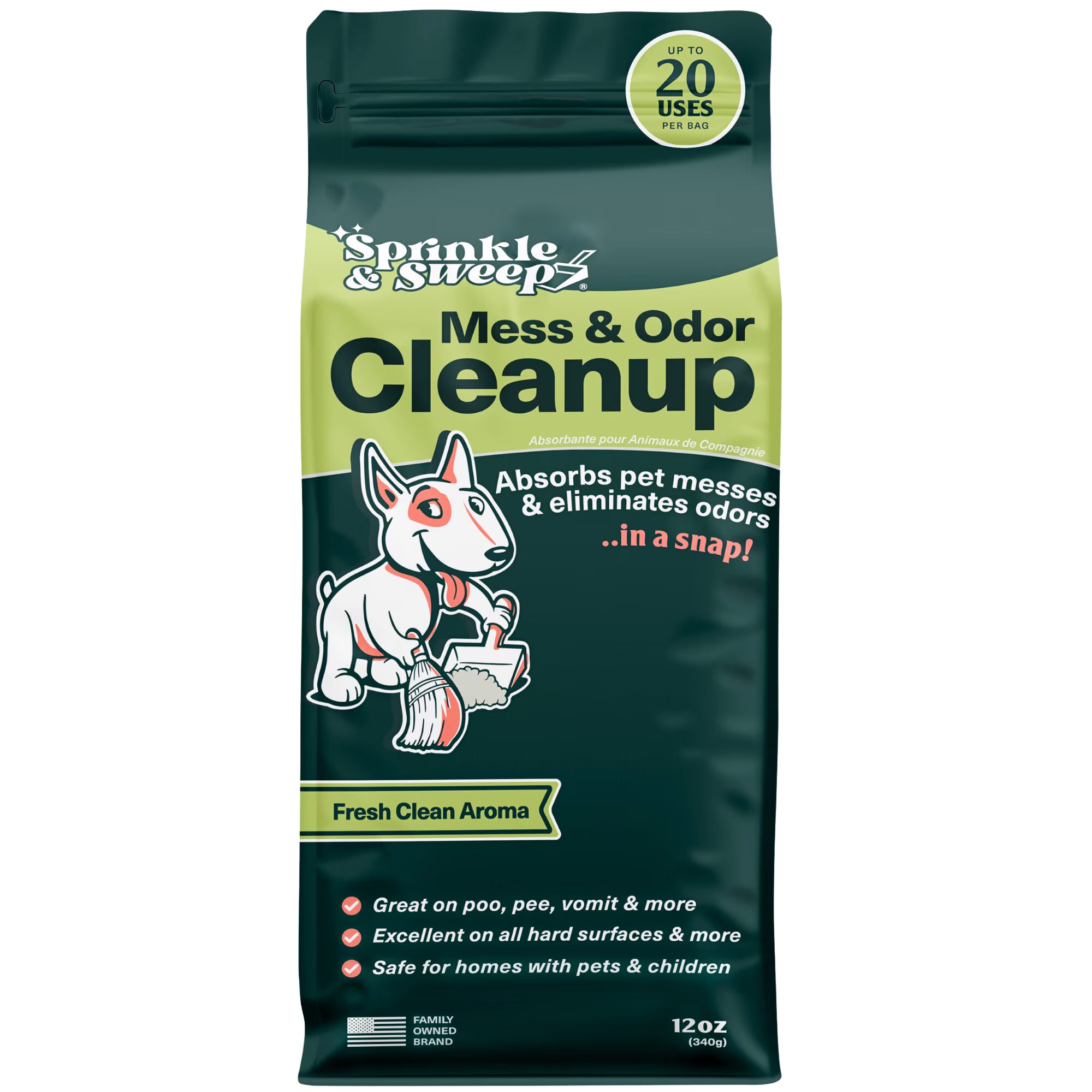 Sprinkle Mess Sprinkle & Sweep Pet Mess and Odour Clean Up (12 oz) – Roamwild