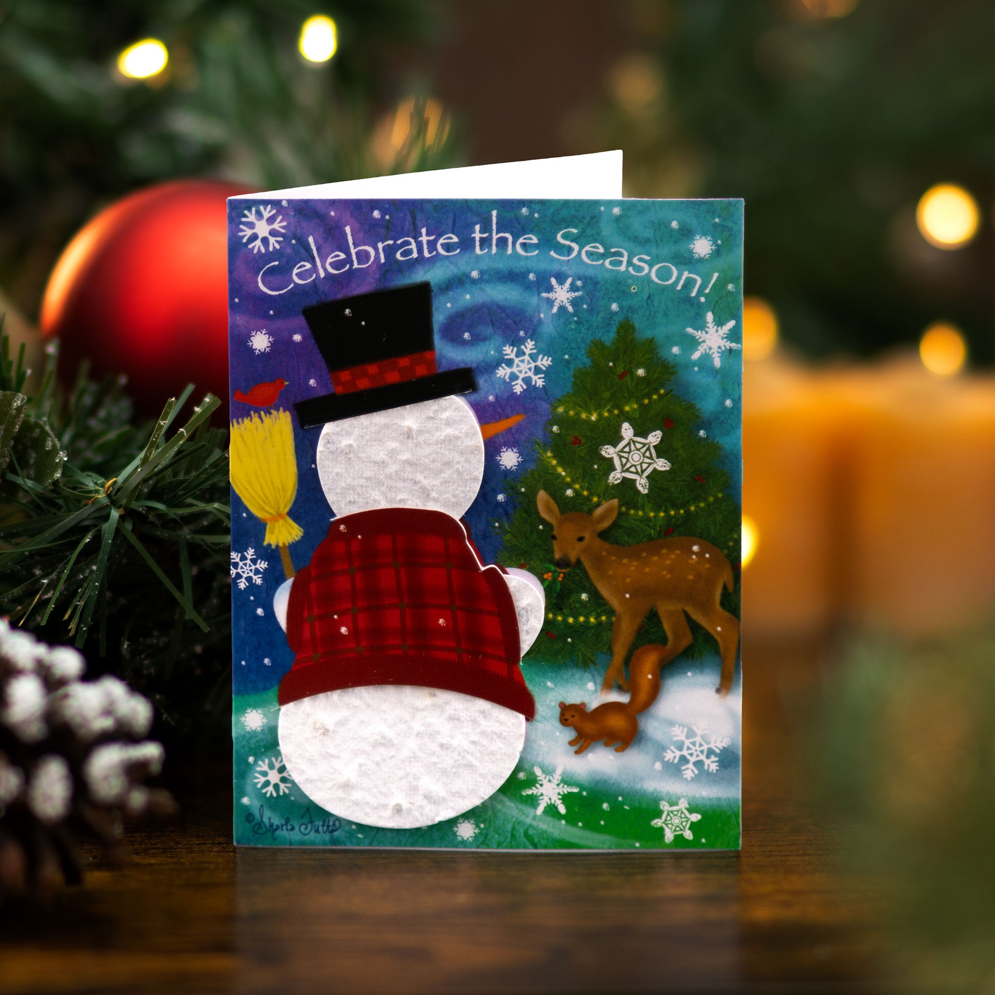 Christmas Greeting Card - Plantable Seeded Snowman