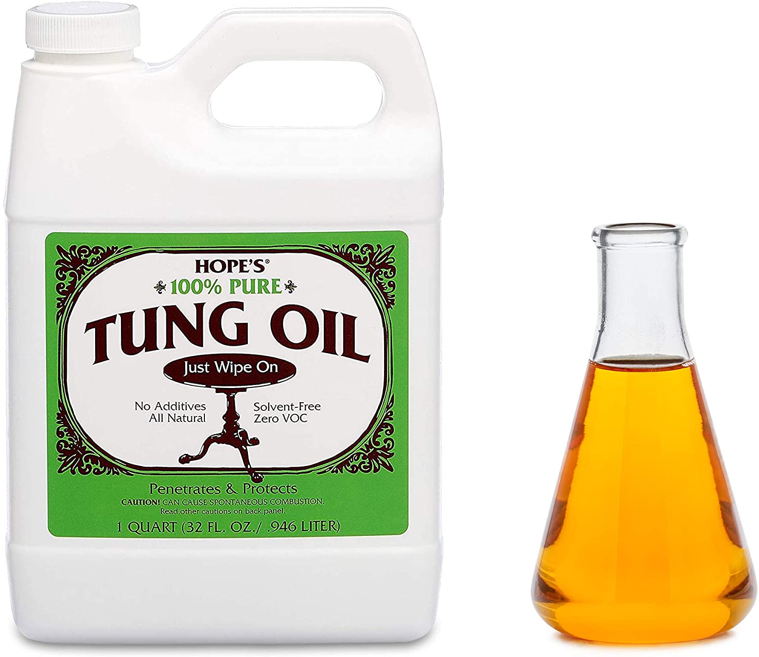 Hope's 100 % reines Tungöl | Wasserfester Naturholzlack und Versiegeler 950 ml 