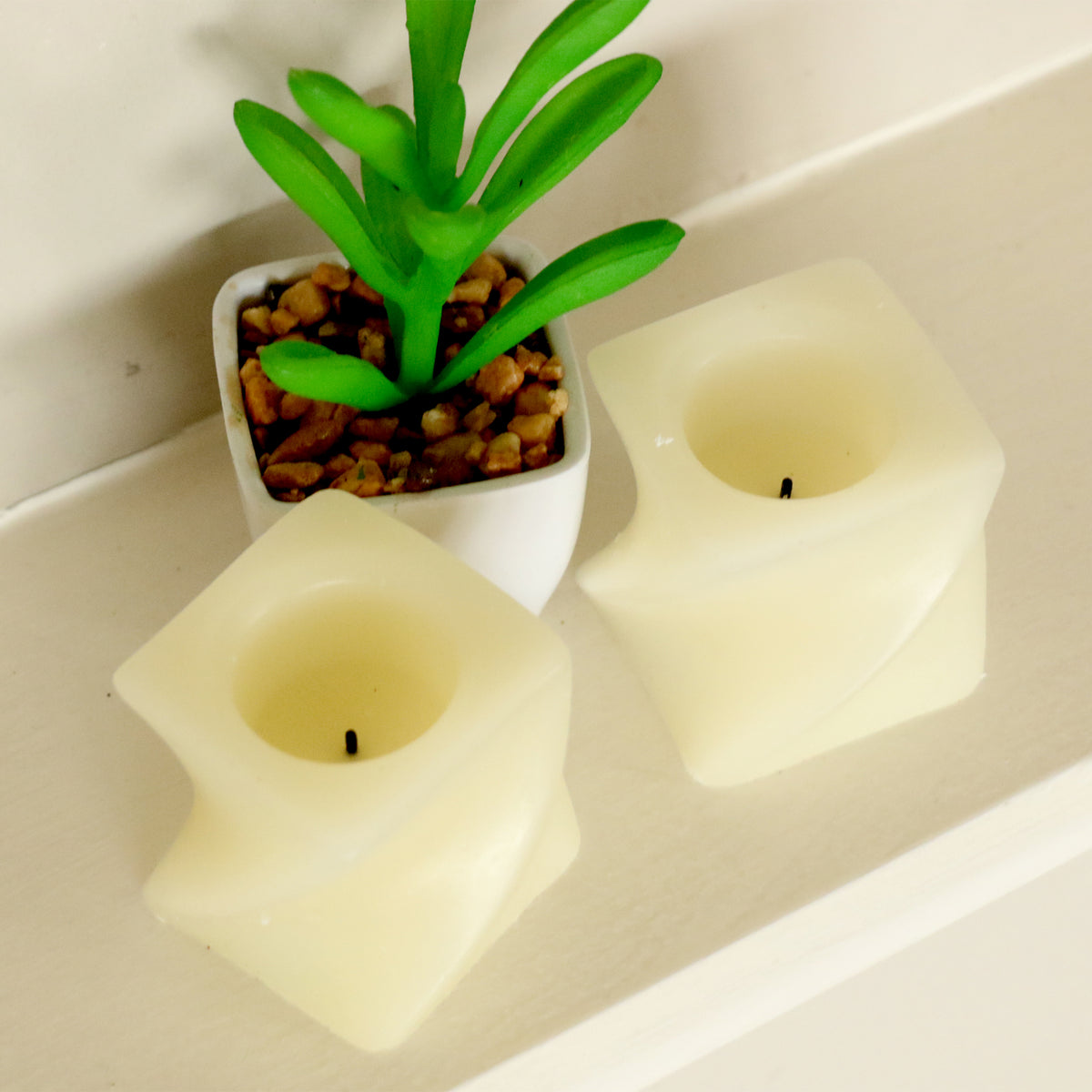 Mini-Batteriekerzencreme 2er-Pack 'Twist' 