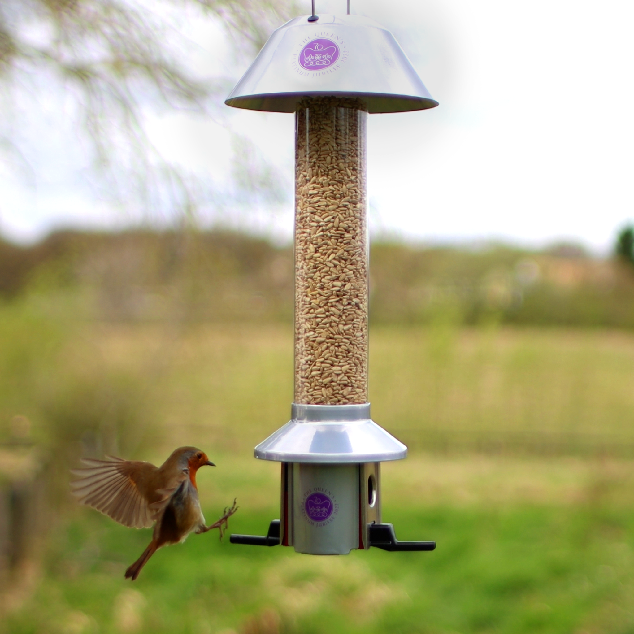 Roamwild PestOff Eichhörnchensicheres Vogelfutterhaus | Platin-Jubiläum